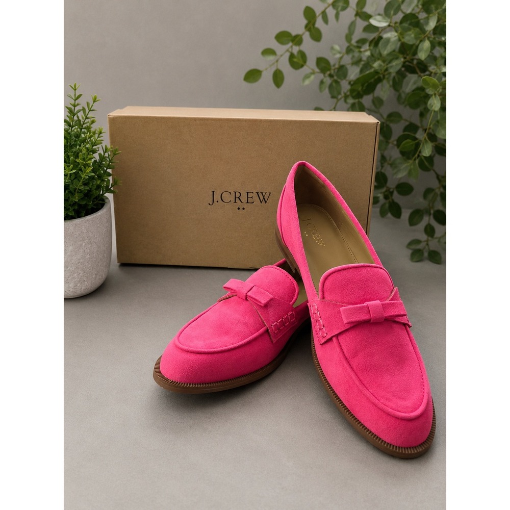 J. Crew Suede Bow Loafers 8